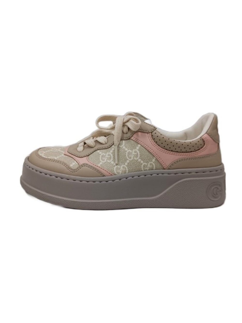 Gucci GG Supreme Sneakers Gray Pink